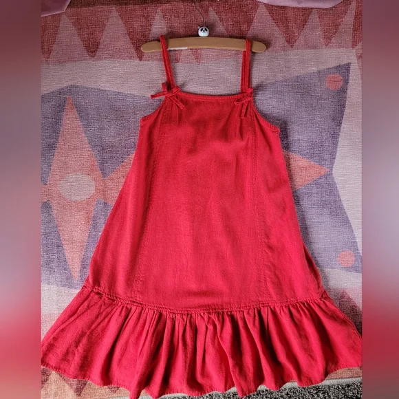 Zara Red Linen Dress - Picture 3 of 6
